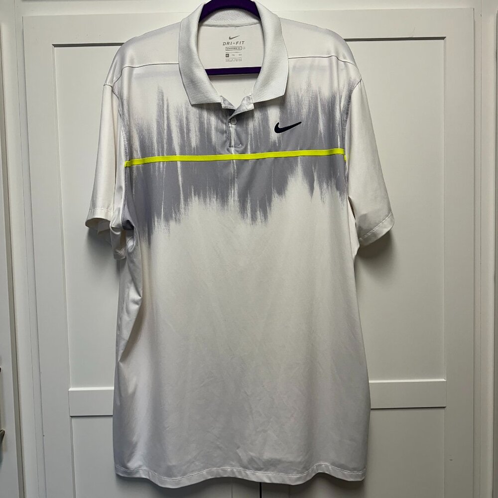 Men's White NIKE Dri-Fit Polo Shirt, Standard Fit, Size XXL-OBX 2021